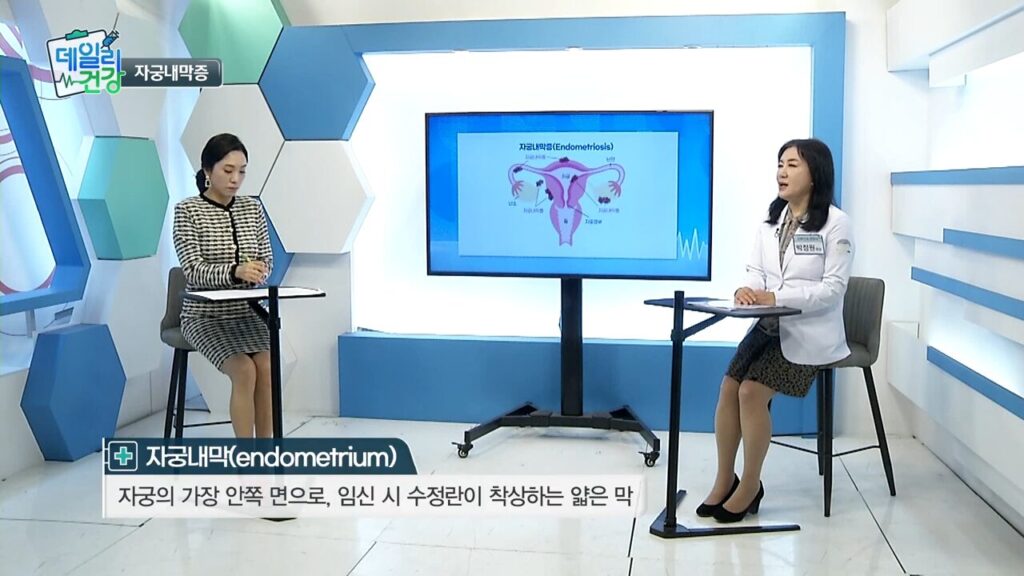 [쿠키 TV 데일리건강] 자궁내막증의 원인과 가설의 연관, 자궁선근증 치료에 대해 신소애여성의원 박정원 원장님 출연한 사진